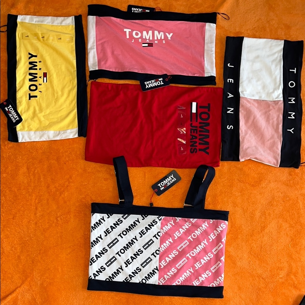 5 Tommy Colorful Tube Tops Package Deal